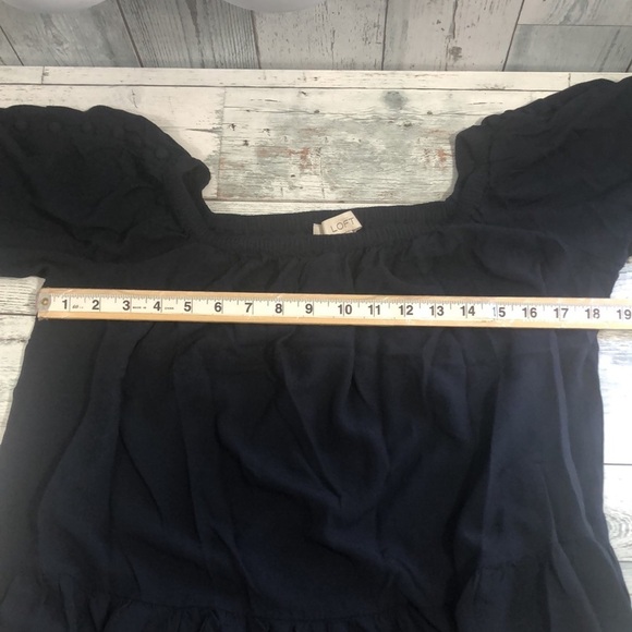 LOFT Off Shoulder Peplum Button Sleeves Top Small - Picture 8 of 12